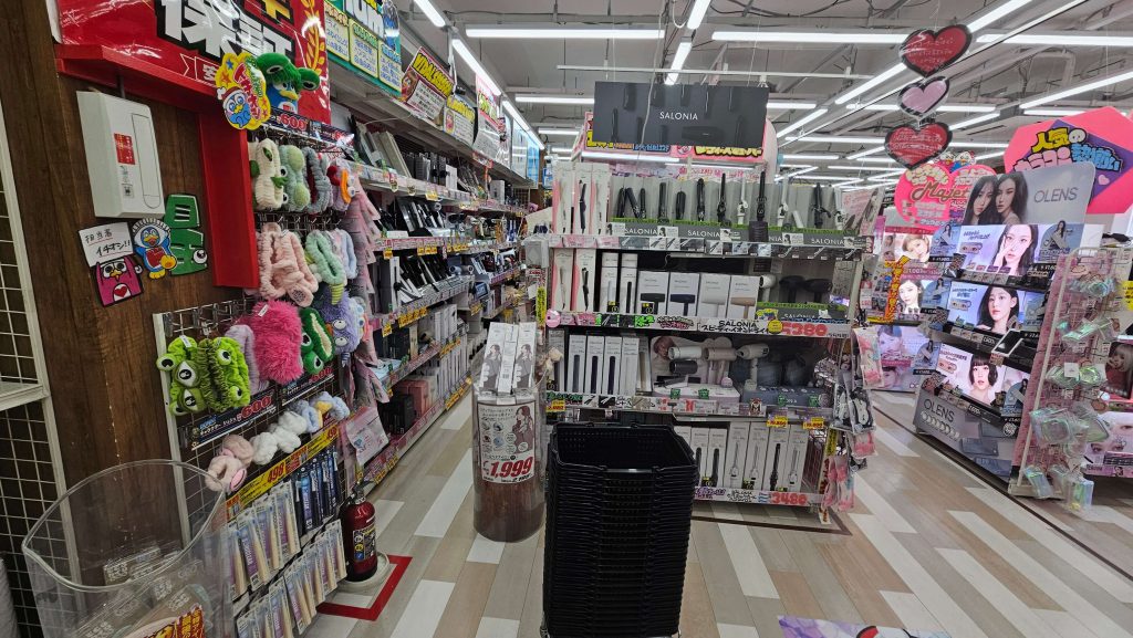 女性用のヘアケア用品などがあるエリア